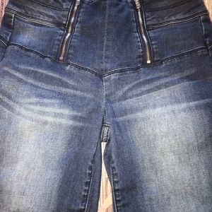 Bebe high waisted dark denim skinny jeans